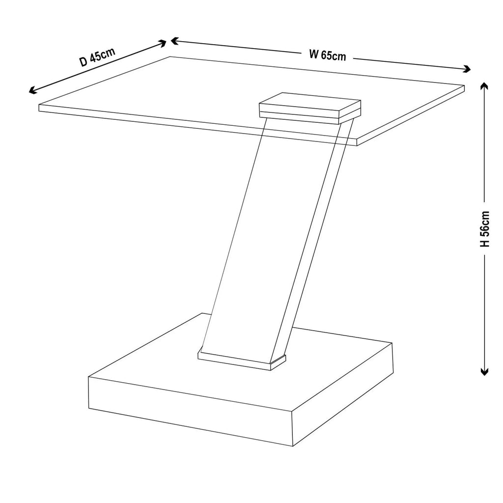Enzo Glass Top Side Table