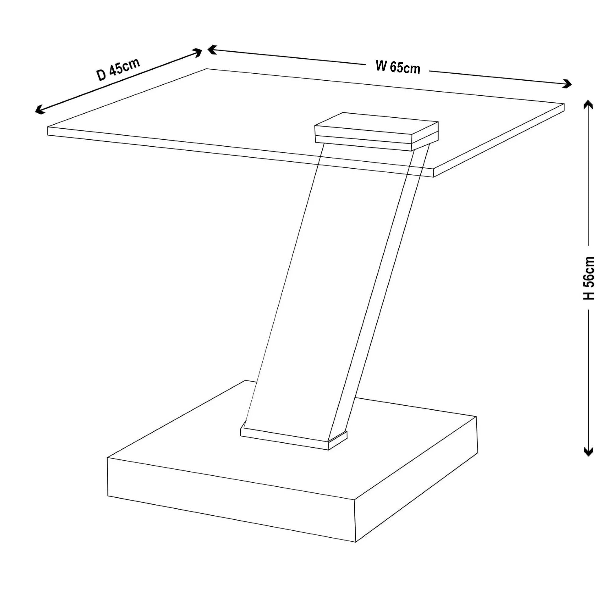 Enzo Glass Top Side Table