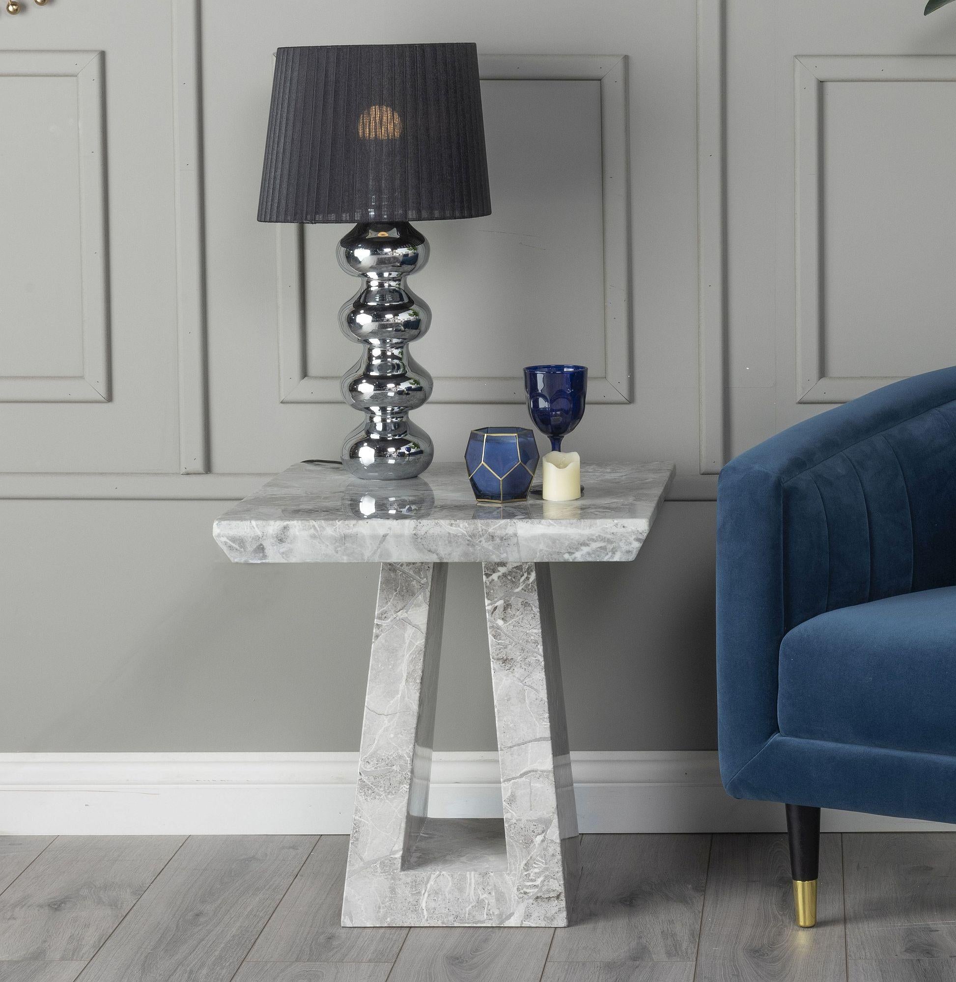 Hugo Grey Marble Side Table