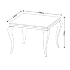 Merida Grey Marble and Chrome Square Side Table