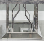 Mercury Grey Marble and Chrome Side Table