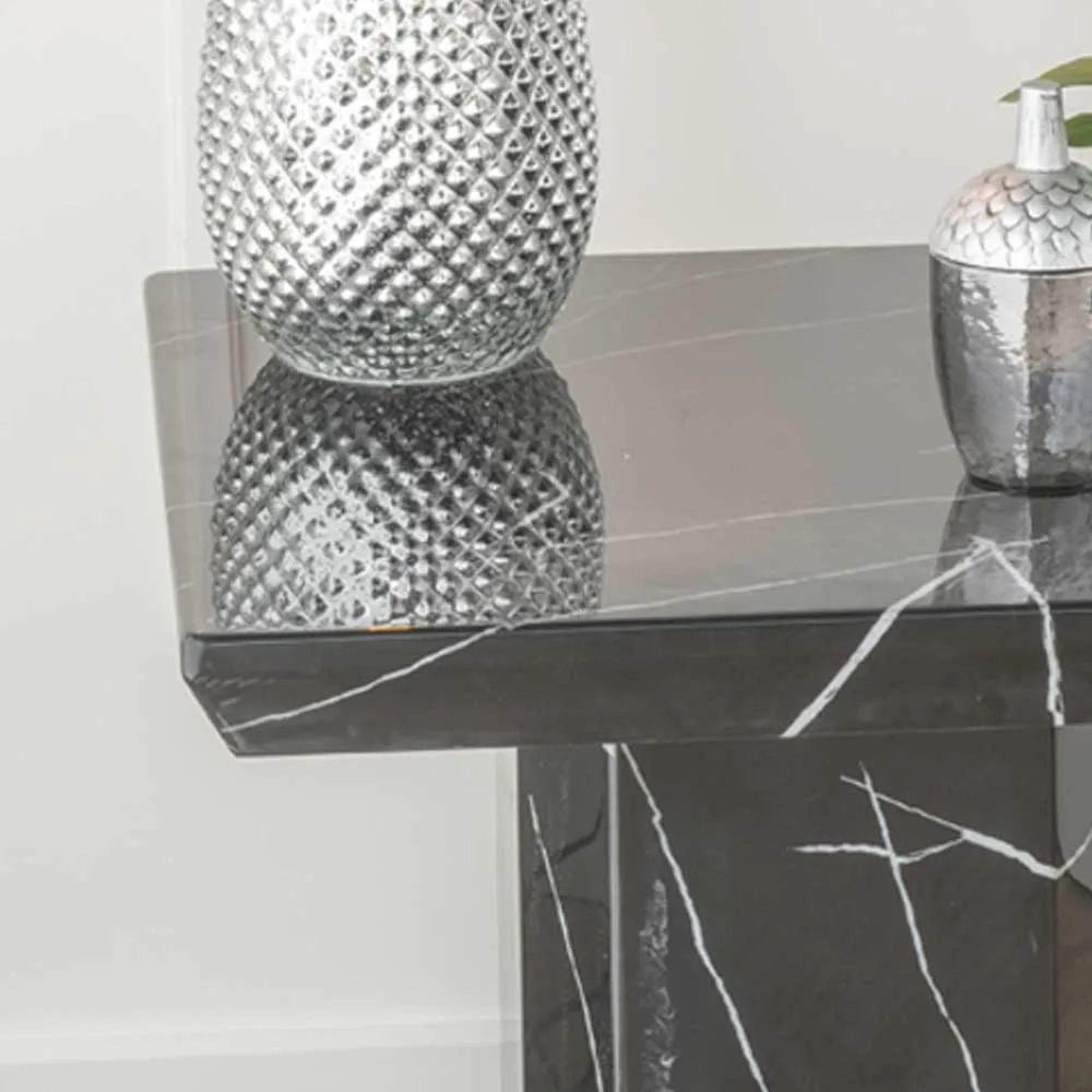 Nebula Black Marble Side Table
