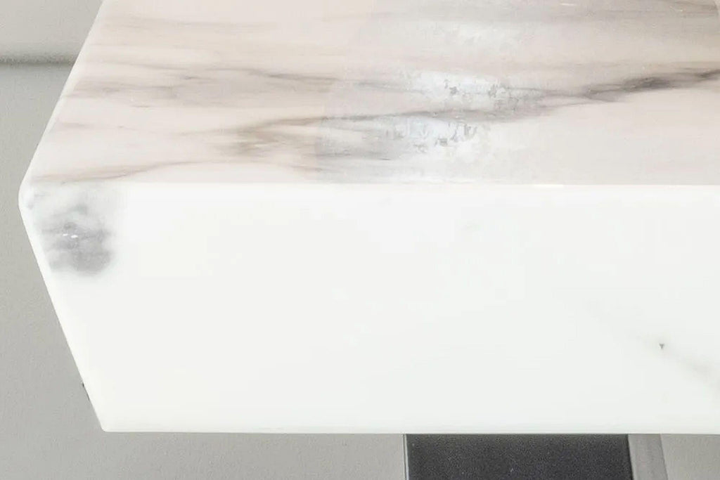 Omega White Marble Side Table