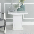 Olympia Square White Marble Lamp Table