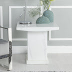 Olympia Square White Marble Lamp Table
