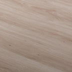 Renzo Oak Round End Table with Fluted Ribbed Drum Base