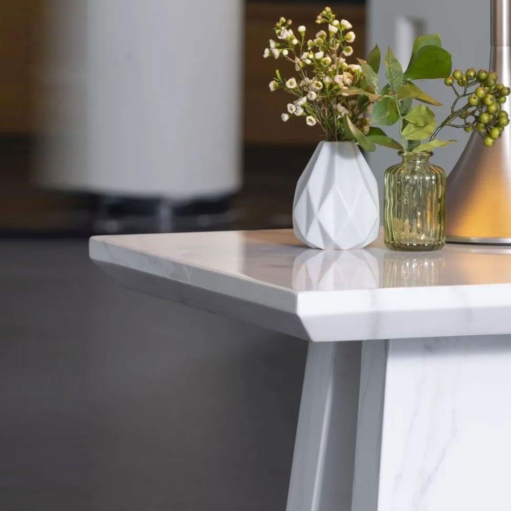 Rio White Marble Side Table