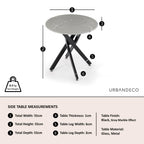 Sutton Grey Glass and Black Round Side Table - 55cm Tempered Top