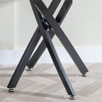 Sutton White and Black Square Side Table - 55cm Glass Top with Marble Effect