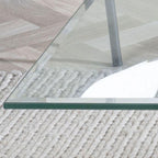 Sutton Clear Glass and Gold Square Side Table - 55cm Tempered Top