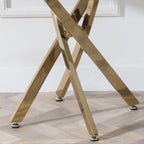 Sutton Clear Glass and Gold Square Side Table - 55cm Tempered Top