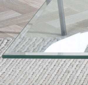 Sutton Clear Glass and Chrome Square Side Table - 55cm Tempered Top