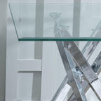 Sutton Clear Glass and Chrome Square Side Table - 55cm Tempered Top
