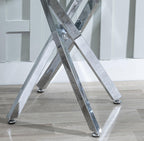 Sutton Clear Glass and Chrome Round Side Table - 55cm Tempered Top
