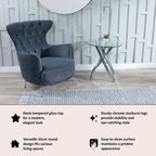 Sutton Clear Glass and Chrome Round Side Table - 55cm Tempered Top