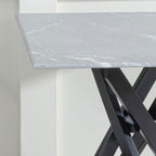 Sutton Grey and Black Square Side Table - 55cm Glass Top with Concrete Effect