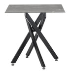 Sutton Grey and Black Square Side Table - 55cm Glass Top with Concrete Effect