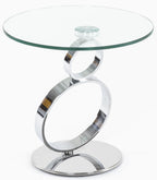 Virgo Glass Top Round Side Table