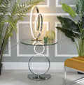 Virgo Glass Top Round Side Table