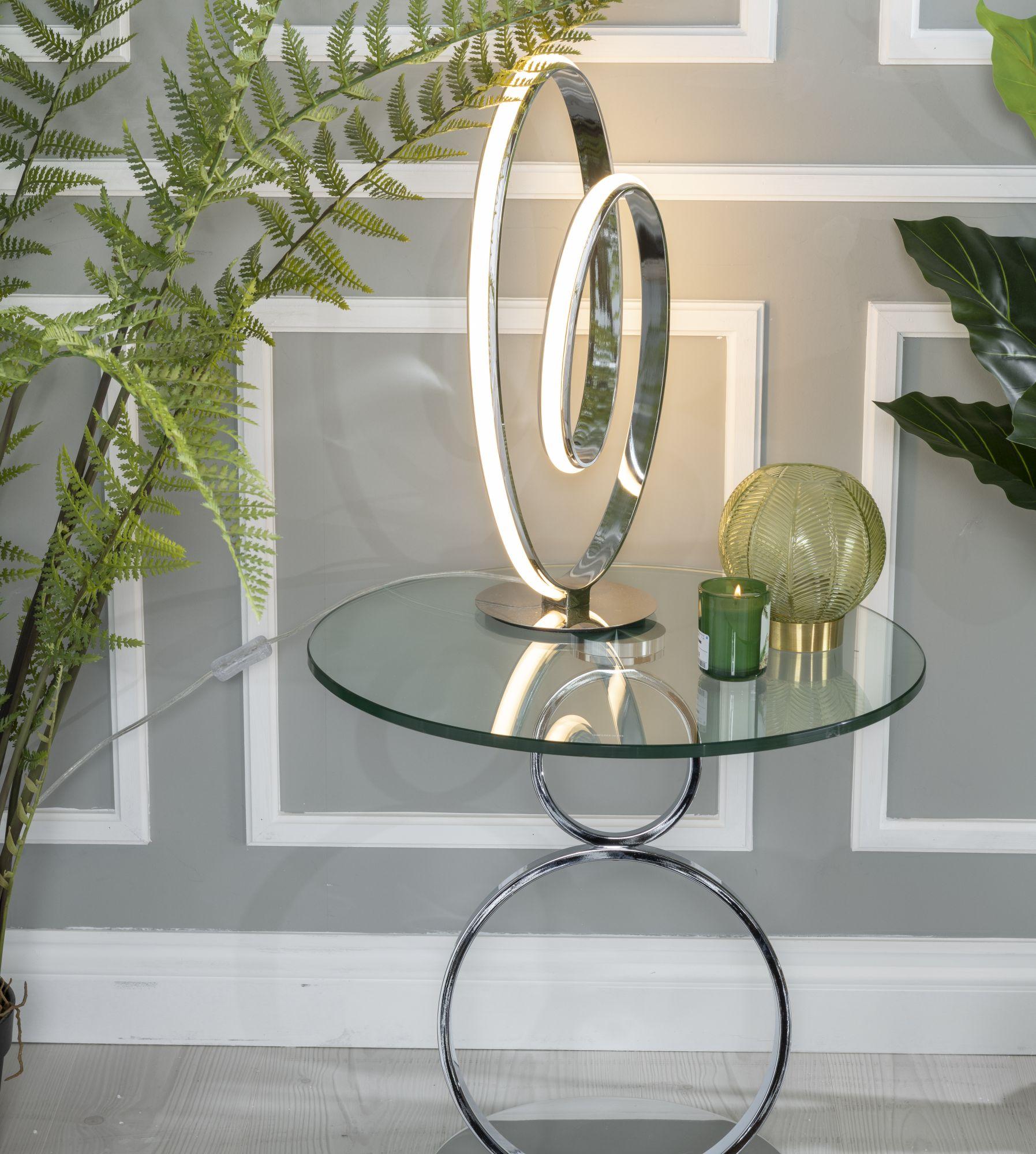 Virgo Glass Top Round Side Table