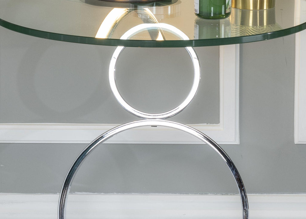 Virgo Glass Top Round Side Table