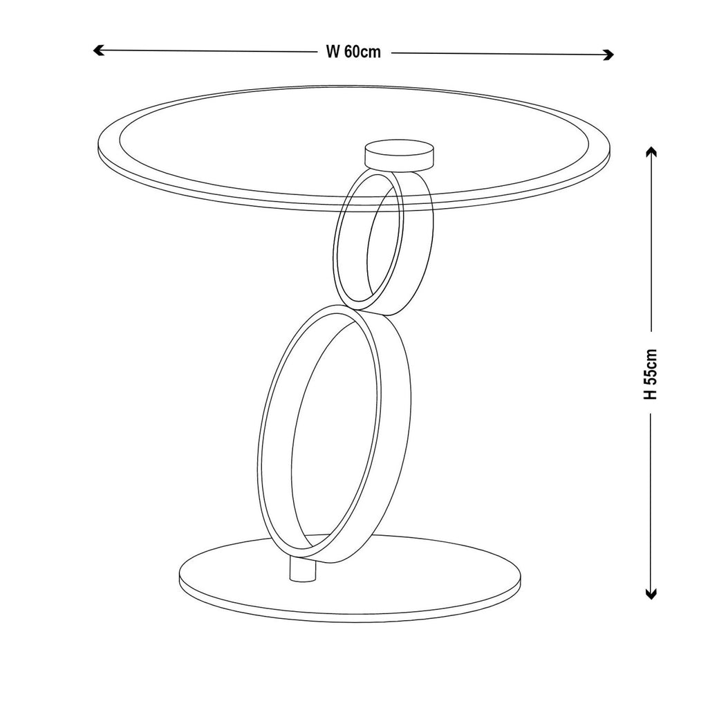 Virgo Glass Top Round Side Table