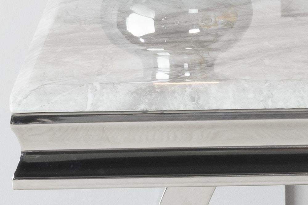 Welby Grey Marble and Chrome Side Table