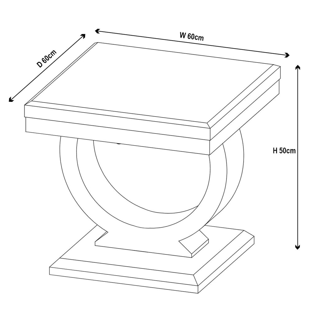 Welby Grey Marble and Chrome Side Table