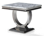Welby Grey Marble and Chrome Side Table