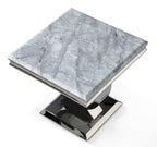 Welby Grey Marble and Chrome Side Table