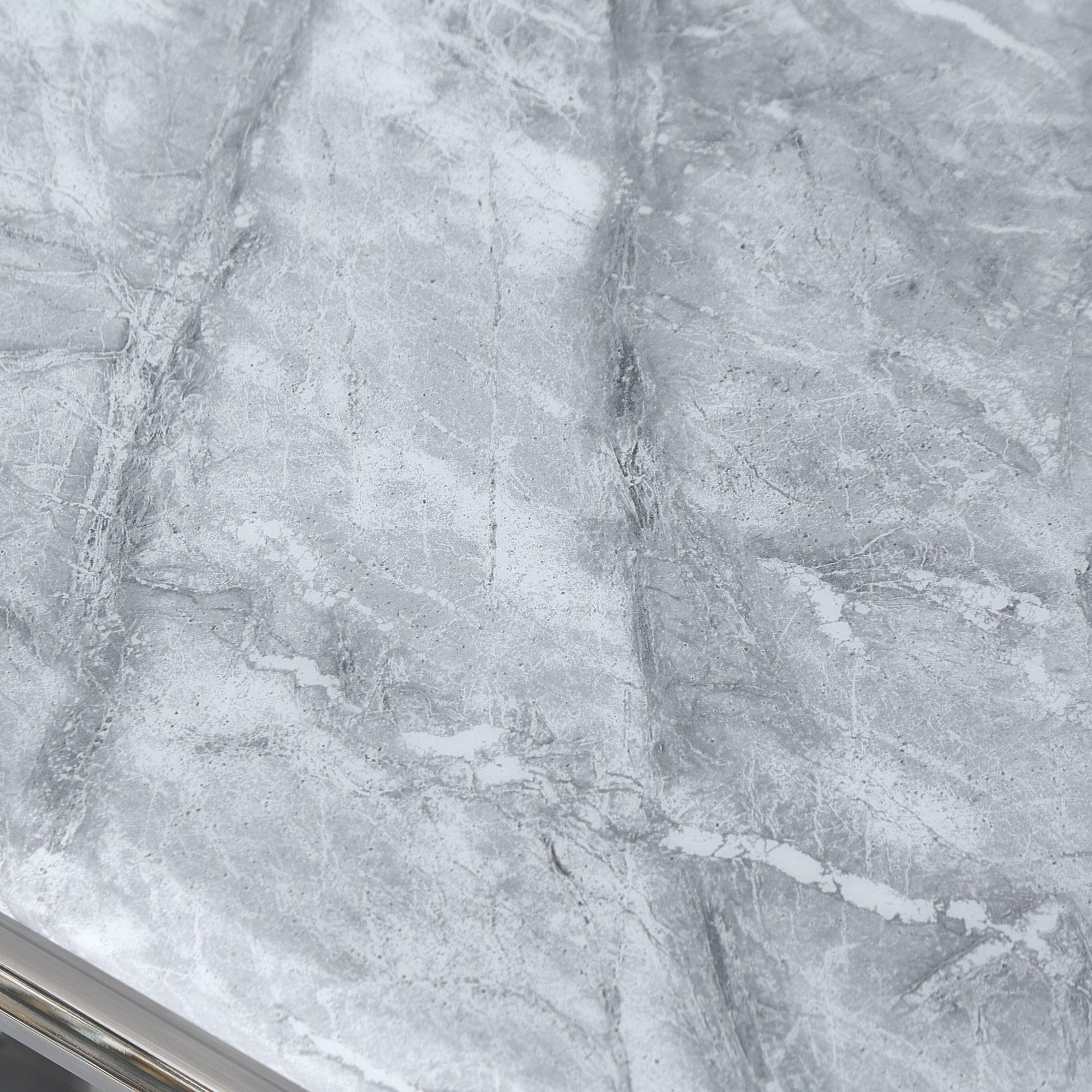 Welby Grey Marble and Chrome Side Table