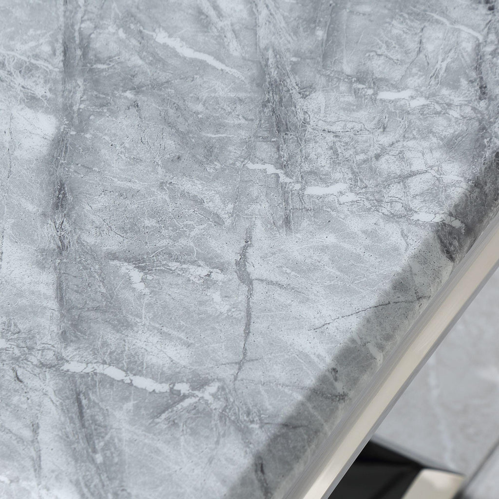 Welby Grey Marble and Chrome Side Table