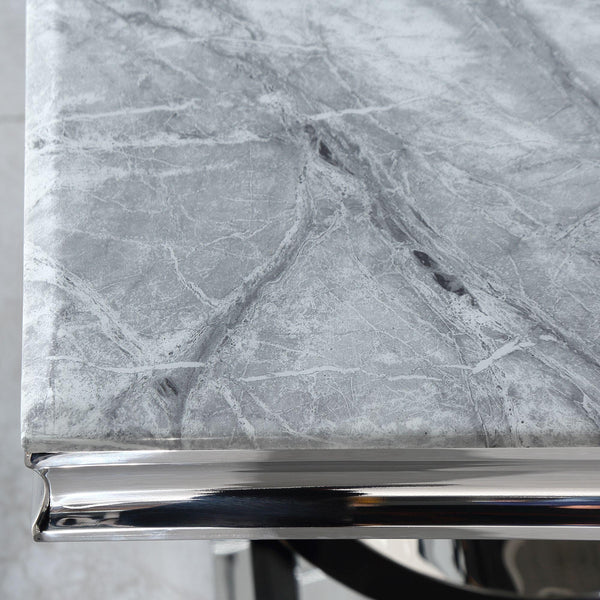 Welby Grey Marble and Chrome Side Table