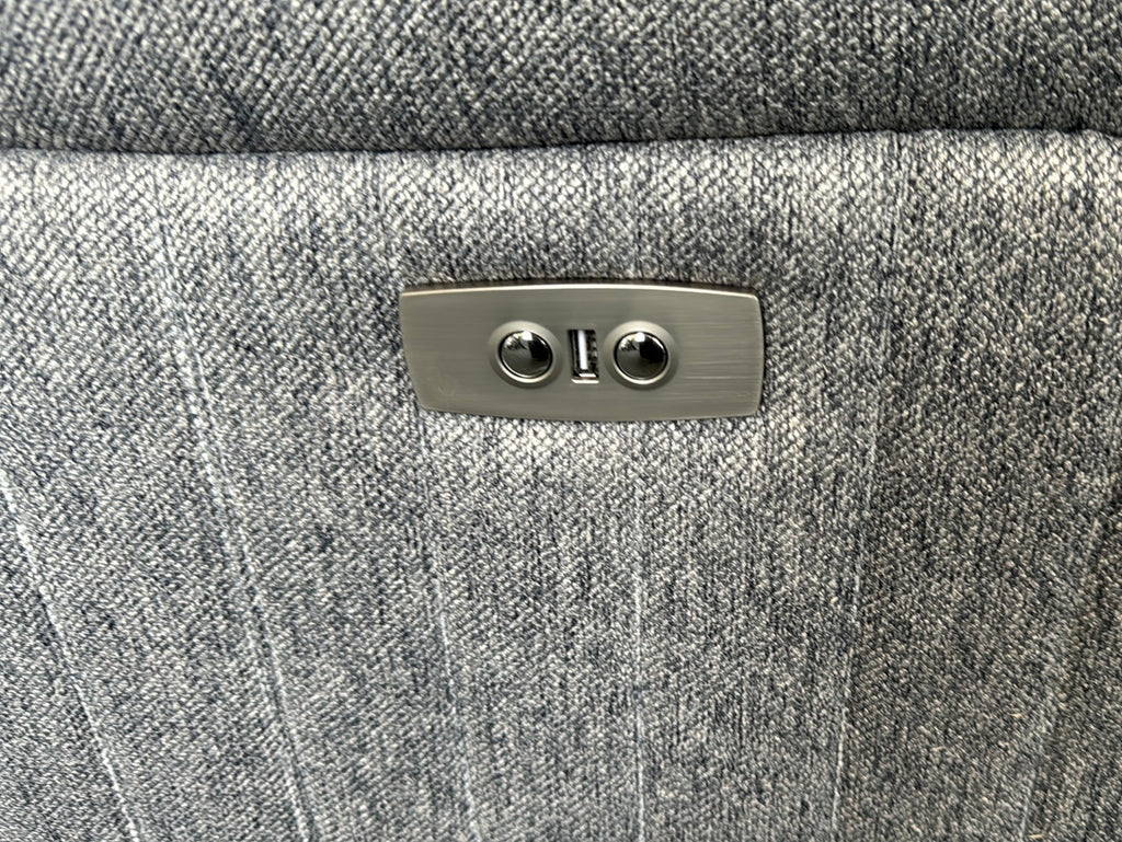 3+2 London ELECTRIC fabric recliner sofa grey