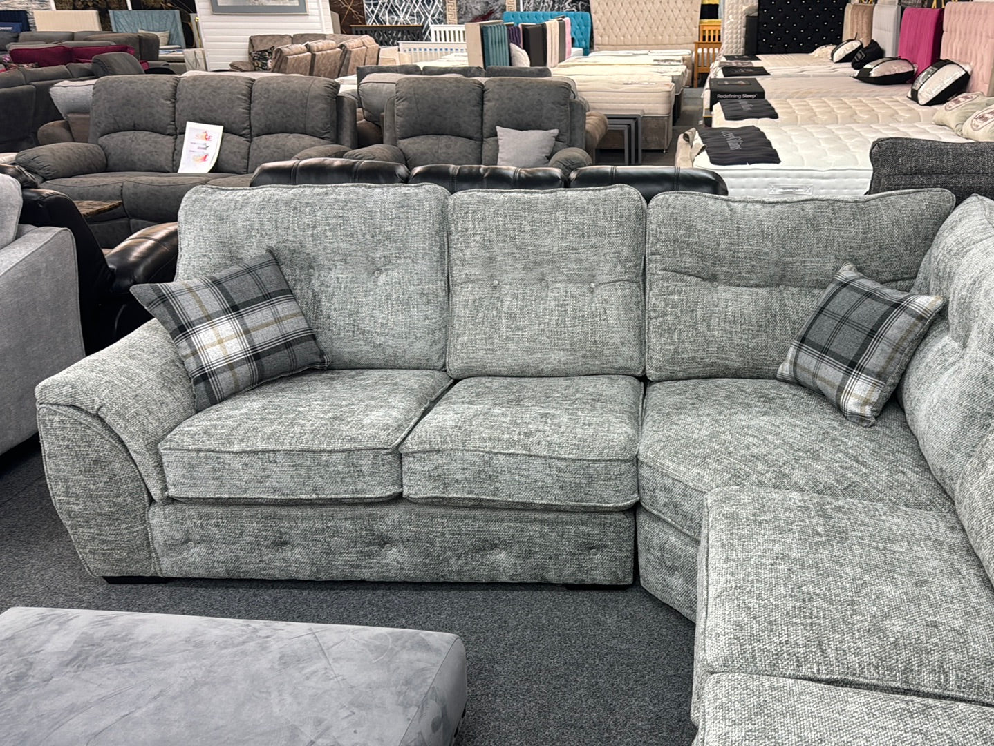 Ashlin Fabric Corner Sofa Grey