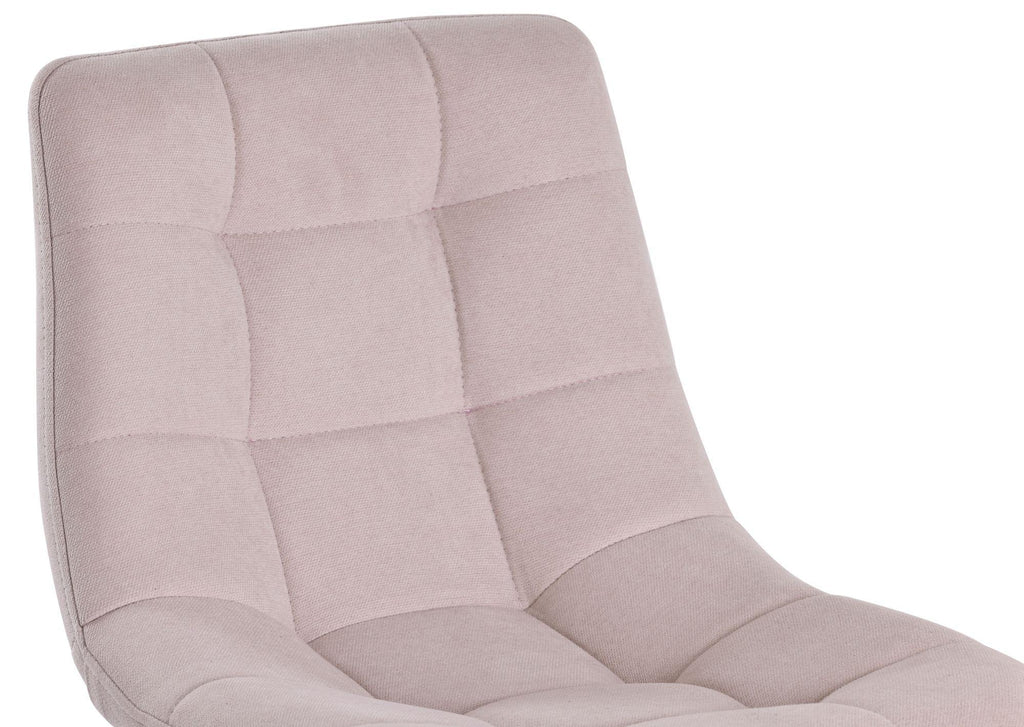 Elba Beige Fabric High Back Barstool with Black Metal Legs