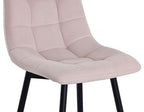Elba Beige Fabric High Back Barstool with Black Metal Legs