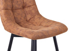 Elba Brown Fabric High Back Barstool with Black Metal Legs
