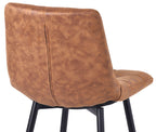 Elba Brown Fabric High Back Barstool with Black Metal Legs
