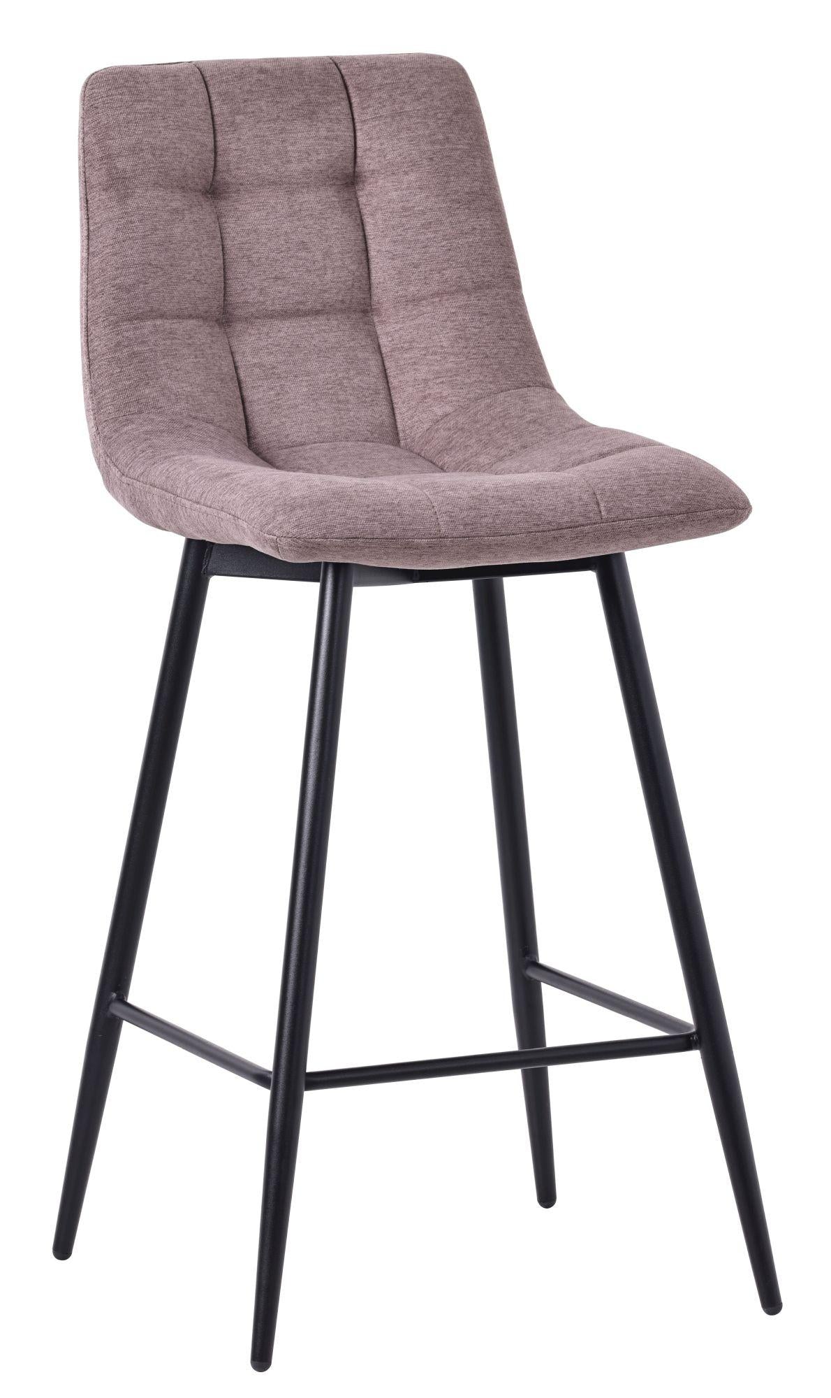 Elba Camel Fabric High Back Barstool with Black Metal Legs