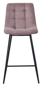 Elba Camel Fabric High Back Barstool with Black Metal Legs