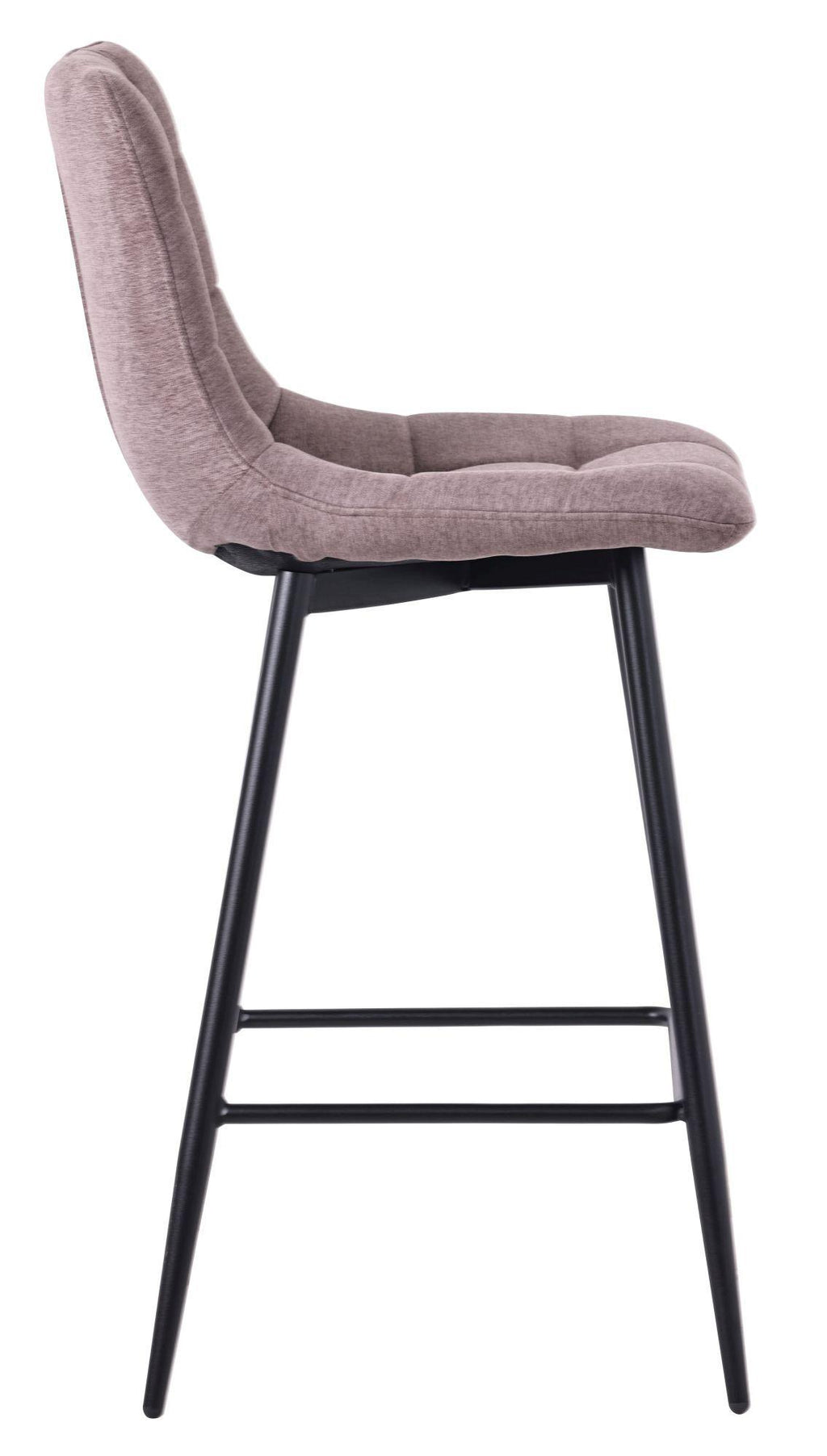 Elba Camel Fabric High Back Barstool with Black Metal Legs