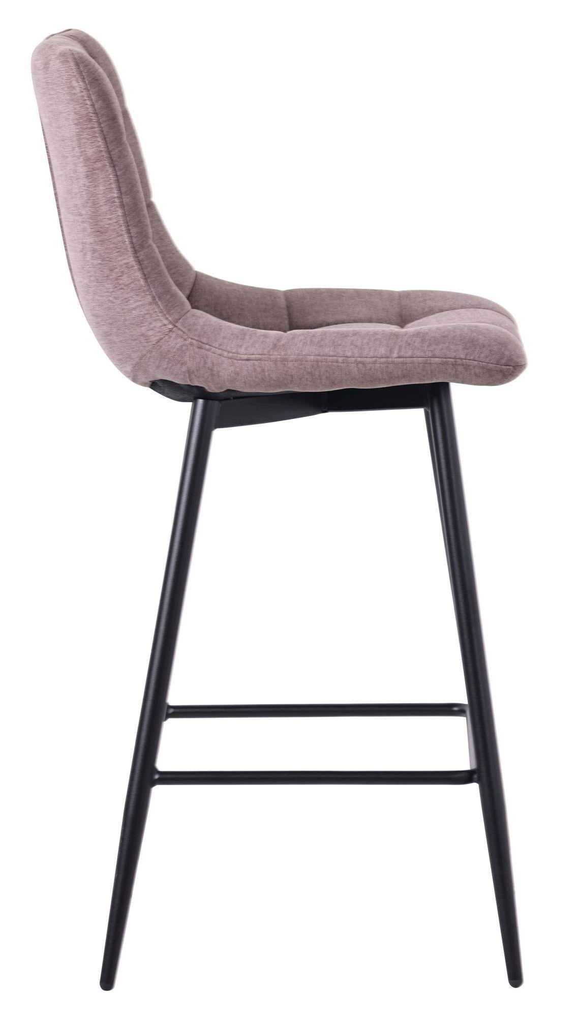 Elba Camel Fabric High Back Barstool with Black Metal Legs
