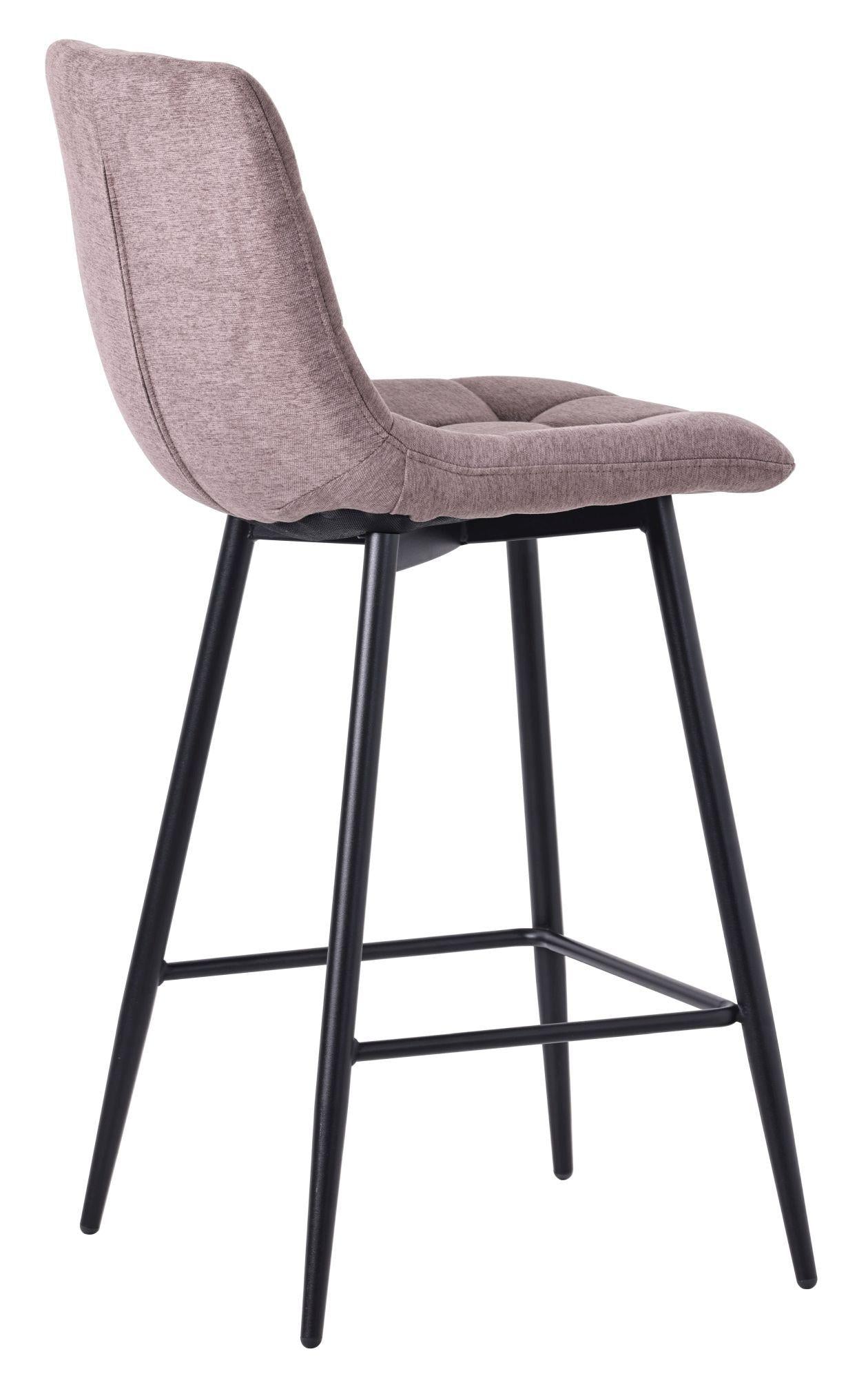 Elba Camel Fabric High Back Barstool with Black Metal Legs