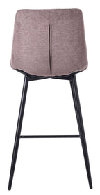 Elba Camel Fabric High Back Barstool with Black Metal Legs