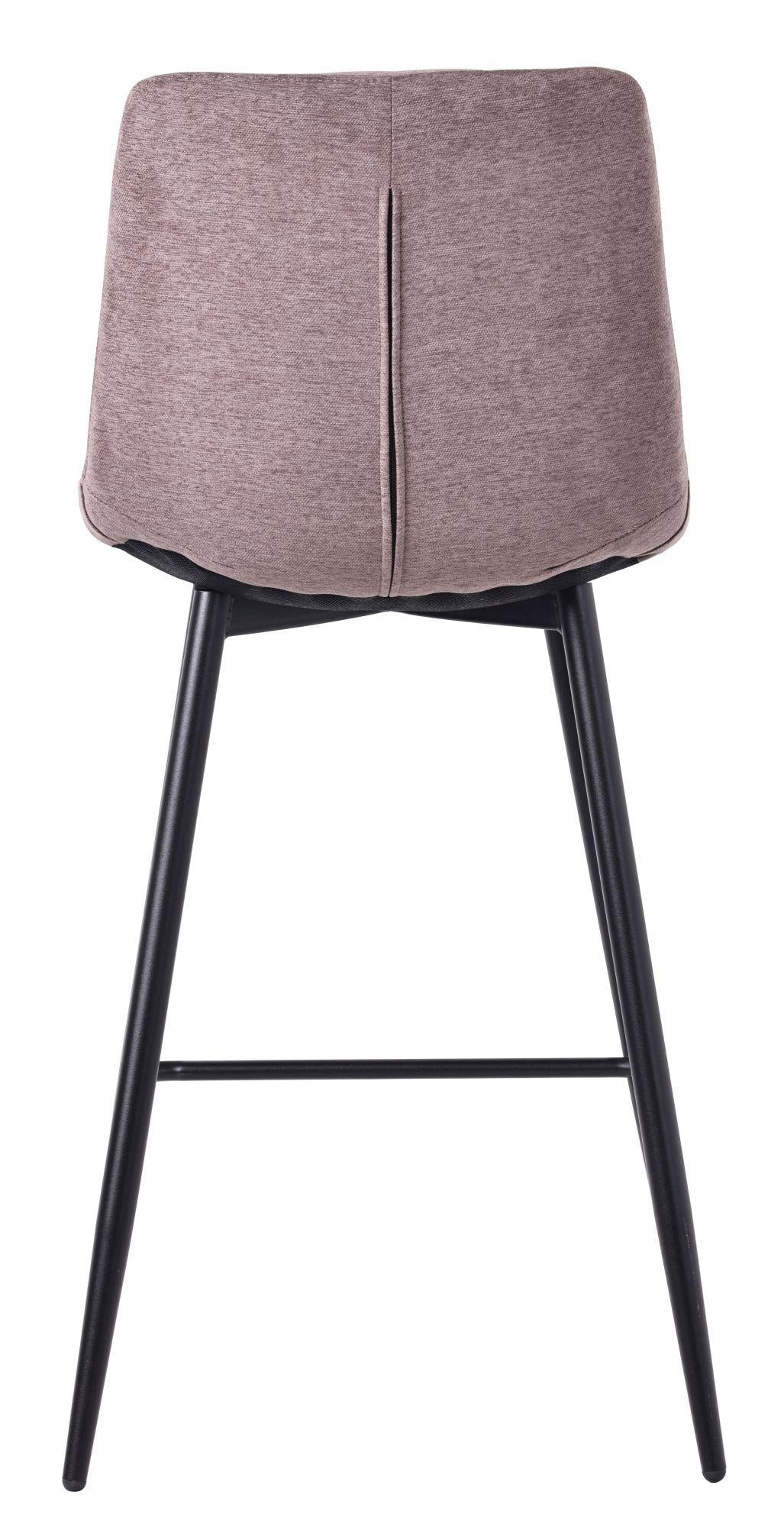 Elba Camel Fabric High Back Barstool with Black Metal Legs