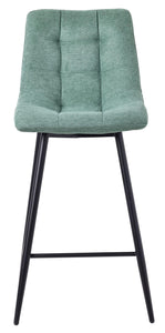 Elba Green Fabric High Back Barstool with Black Metal Legs