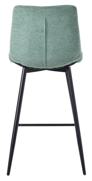 Elba Green Fabric High Back Barstool with Black Metal Legs