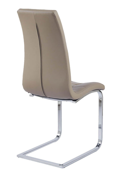 Delma Beige Faux Leather Dining Chair and Chrome Cantilever Base