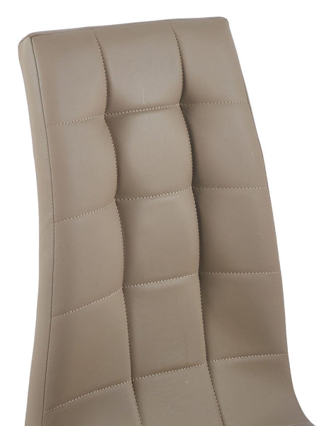 Delma Beige Faux Leather Dining Chair and Chrome Cantilever Base